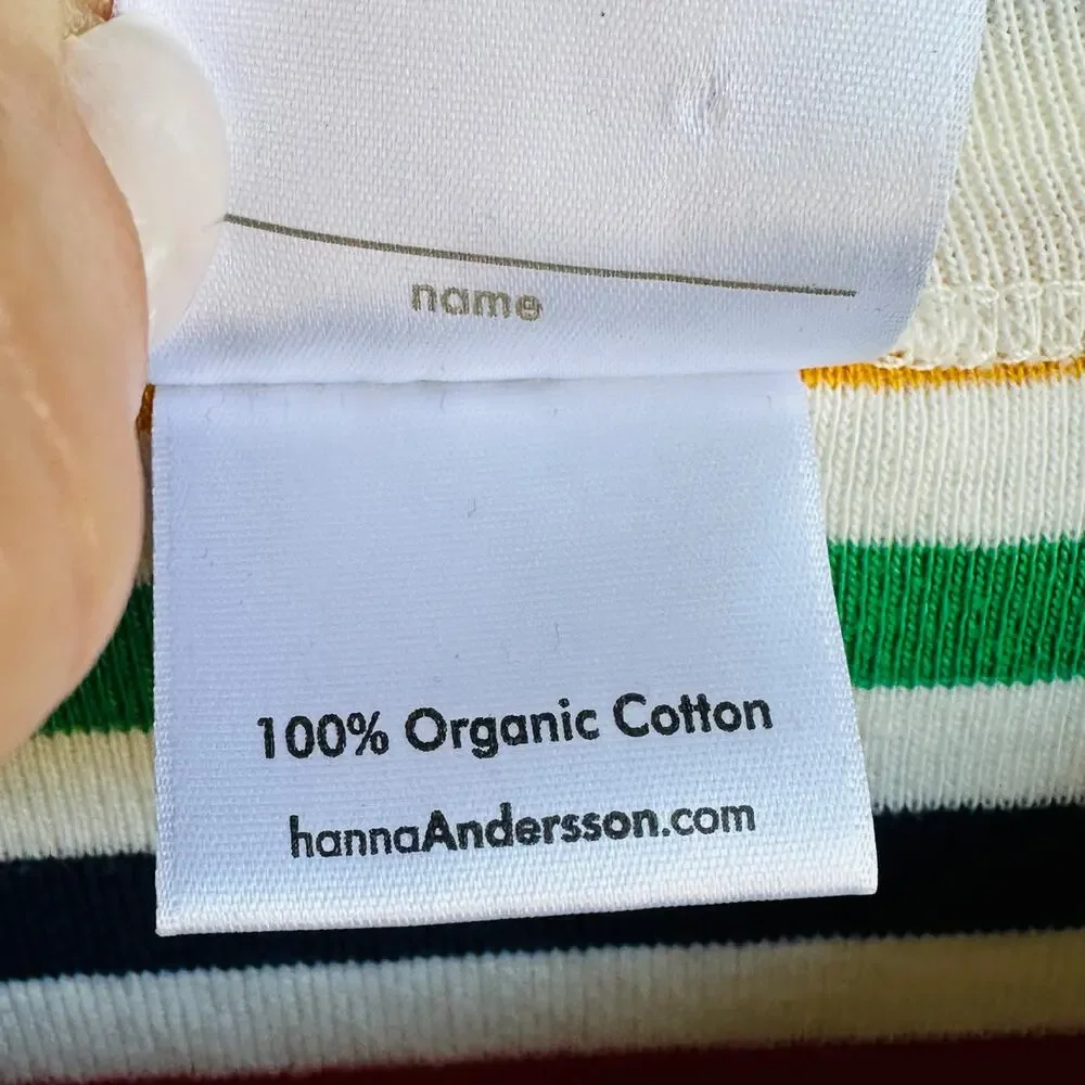 Hanna Andersson Two Piece Pajamas Classic Twee Organic Kidcore Cotton Striped S - Picture 8 of 11